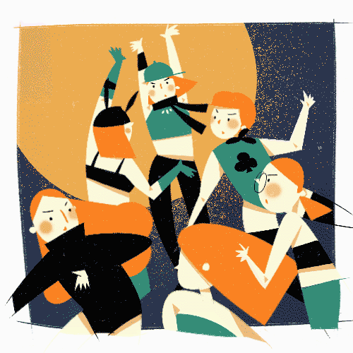 神奇六人组 今年学院杯大四的都没回去了。学妹们加油!