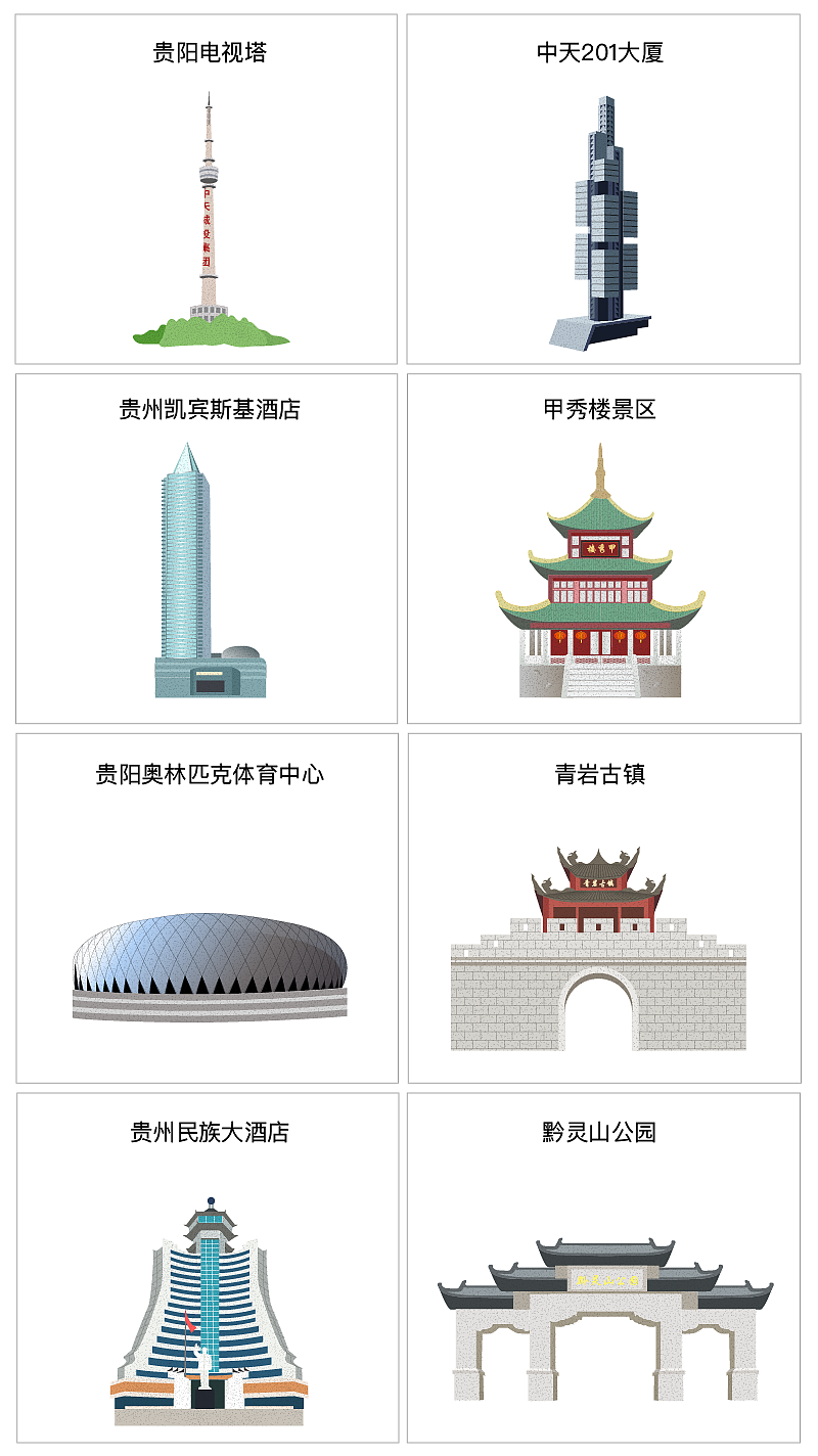 贵阳地标和地图