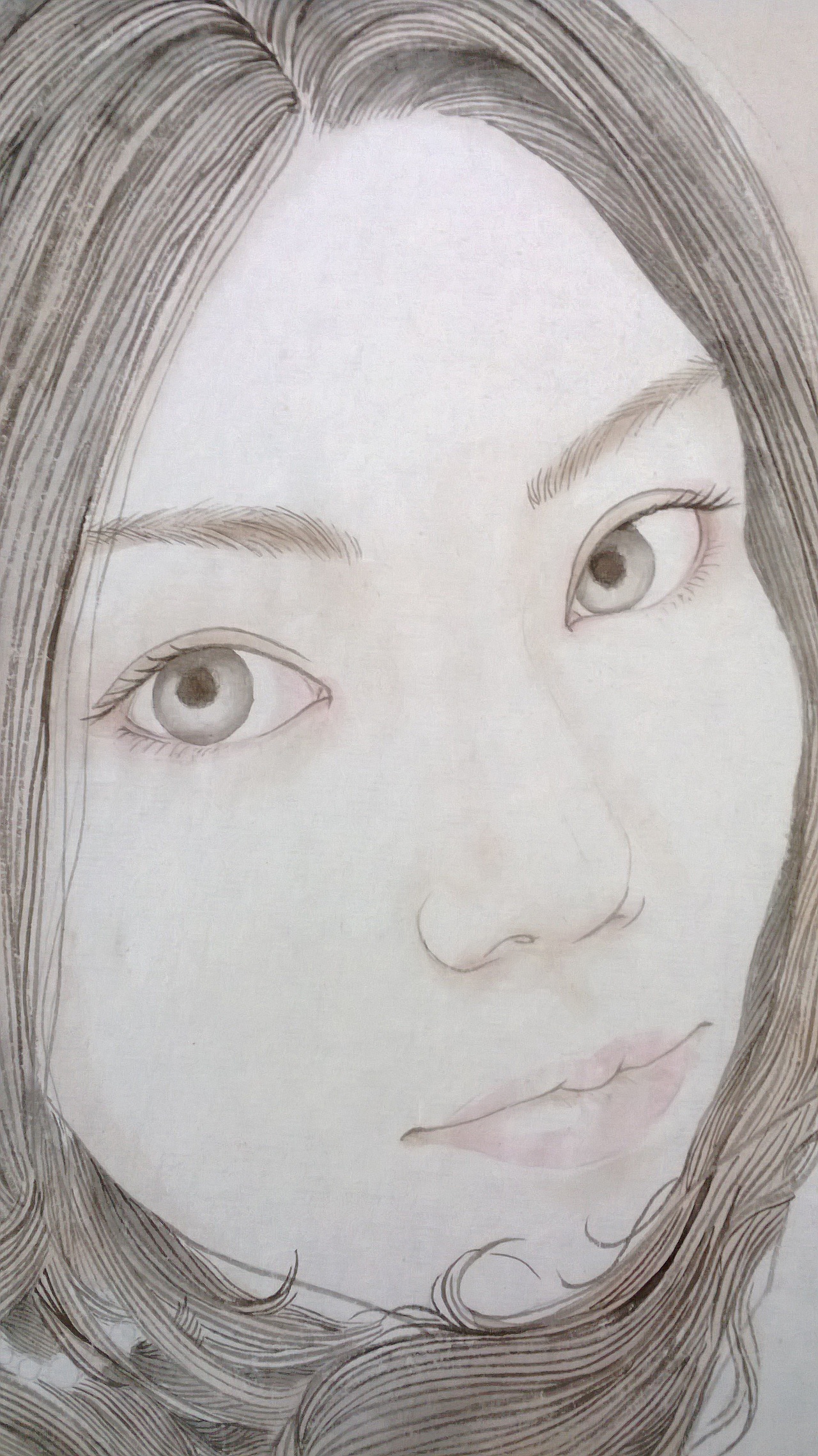 用胭脂分染眼睛周围,鼻子两边,还有嘴部.