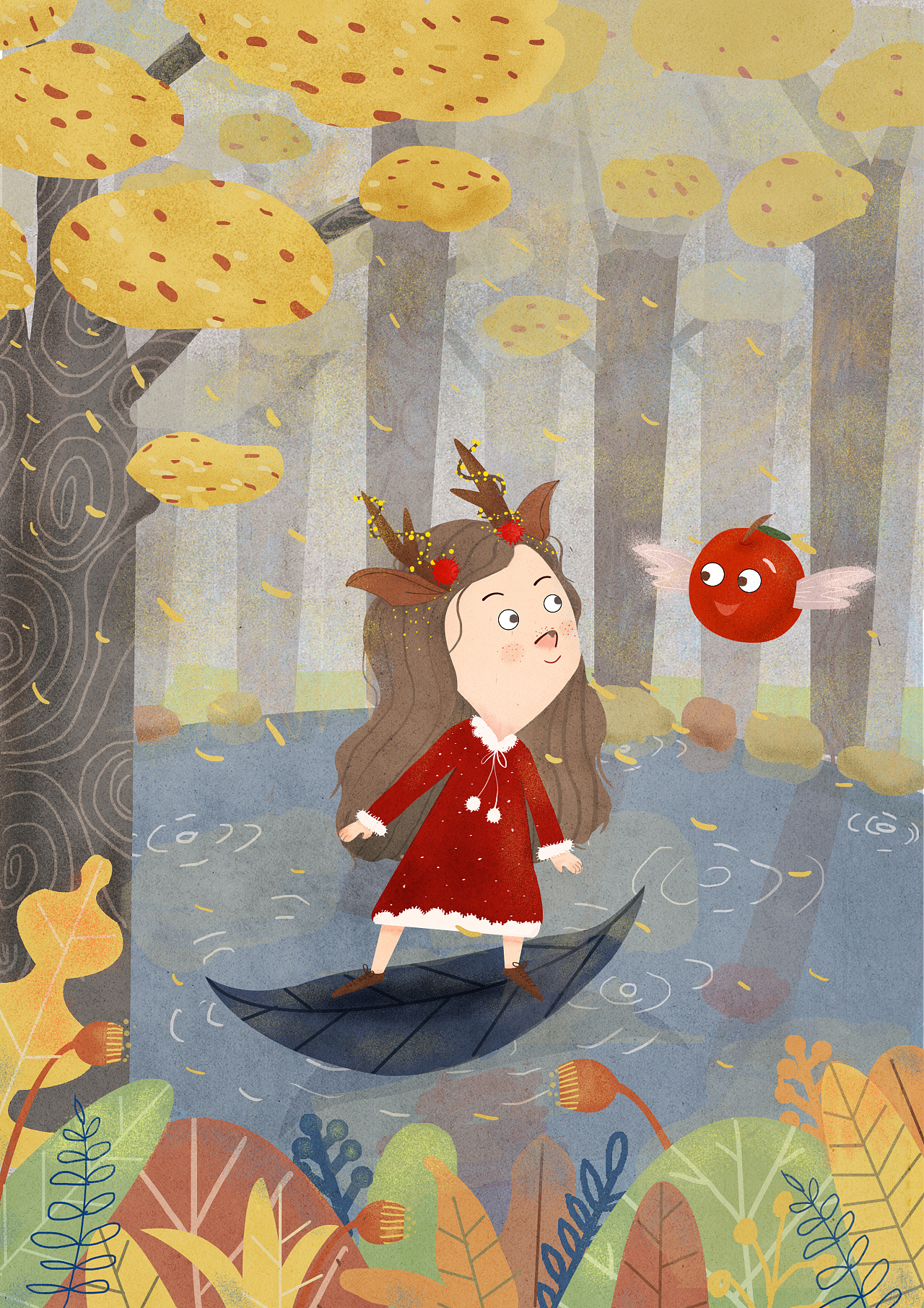 2021年1-3月扁平风儿童插画绘画总结