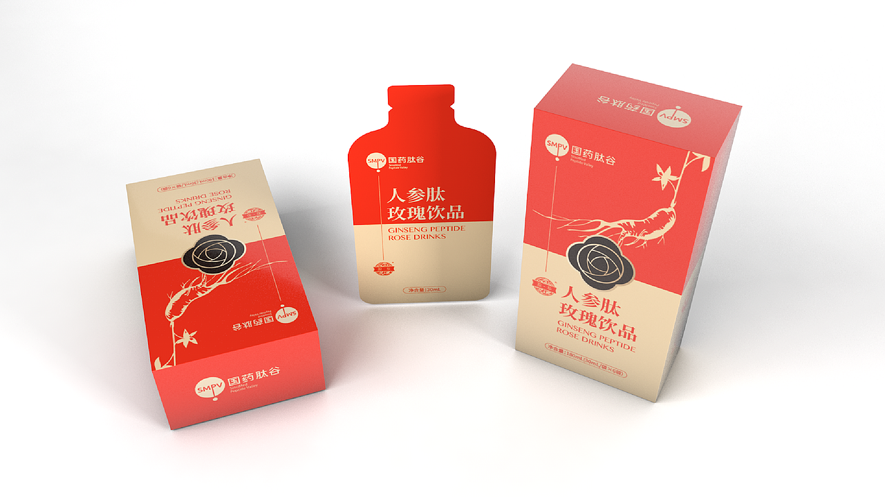 人参肽玫瑰饮品包装（图ZMjgwMDAzMTEy） - 包装 - 站酷设计师皇上上上上原创素材 - 站酷ZCOOL