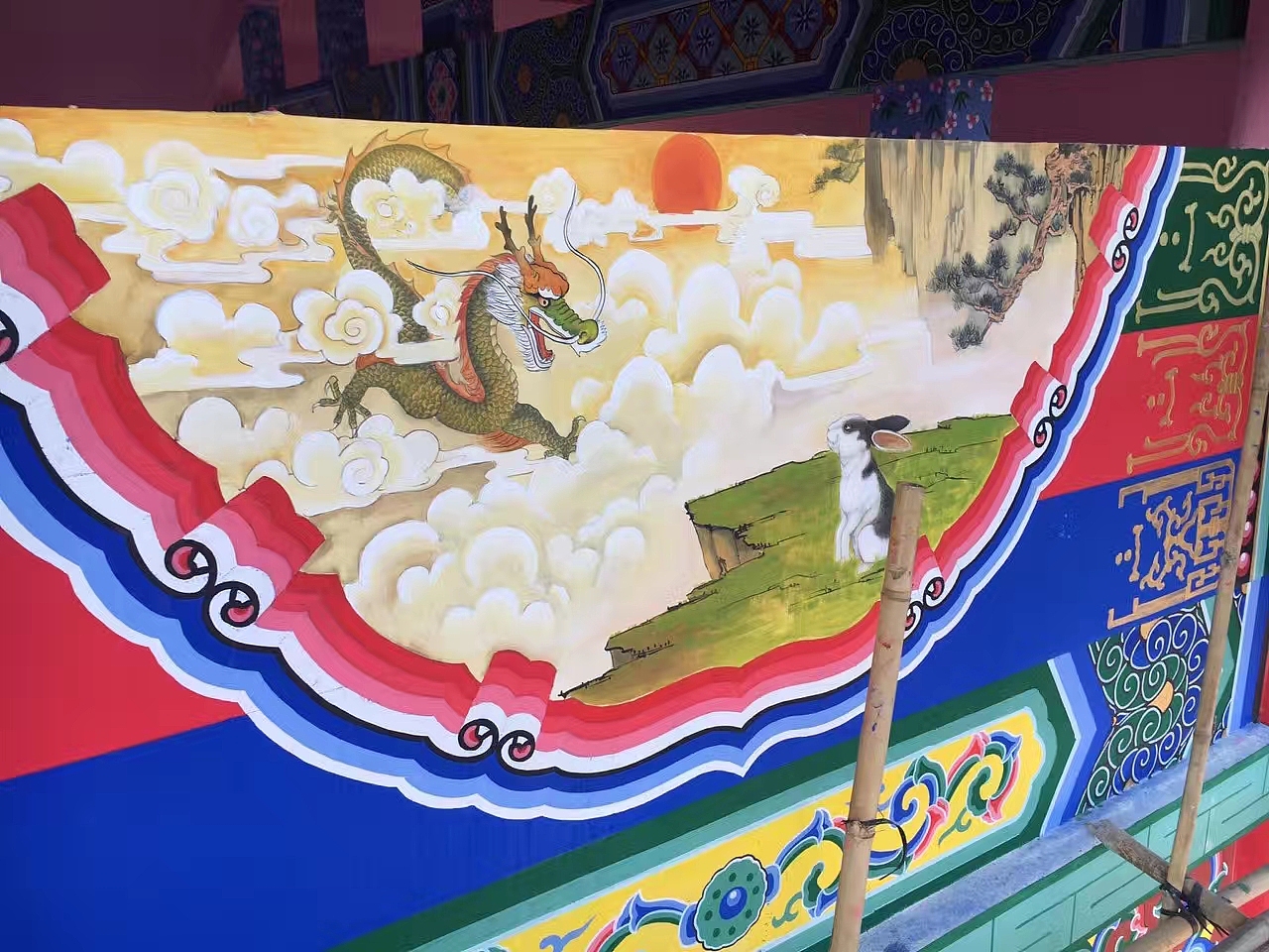 横县祠堂古建彩绘（图ZMjI0OTE4Mjgw） - 商业插画 - 站酷设计师墨鱼壁画工作室原创素材 - 站酷ZCOOL