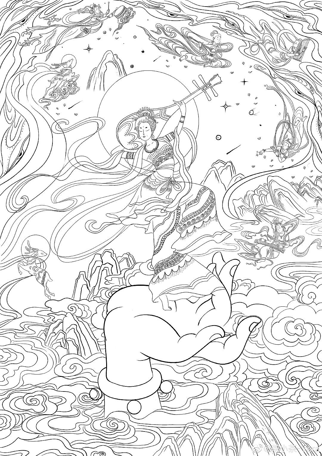 天乐献佛（图ZMjg2ODExNDAw） - 创作习作 - 站酷设计师茶小茶Vera原创素材 - 站酷ZCOOL