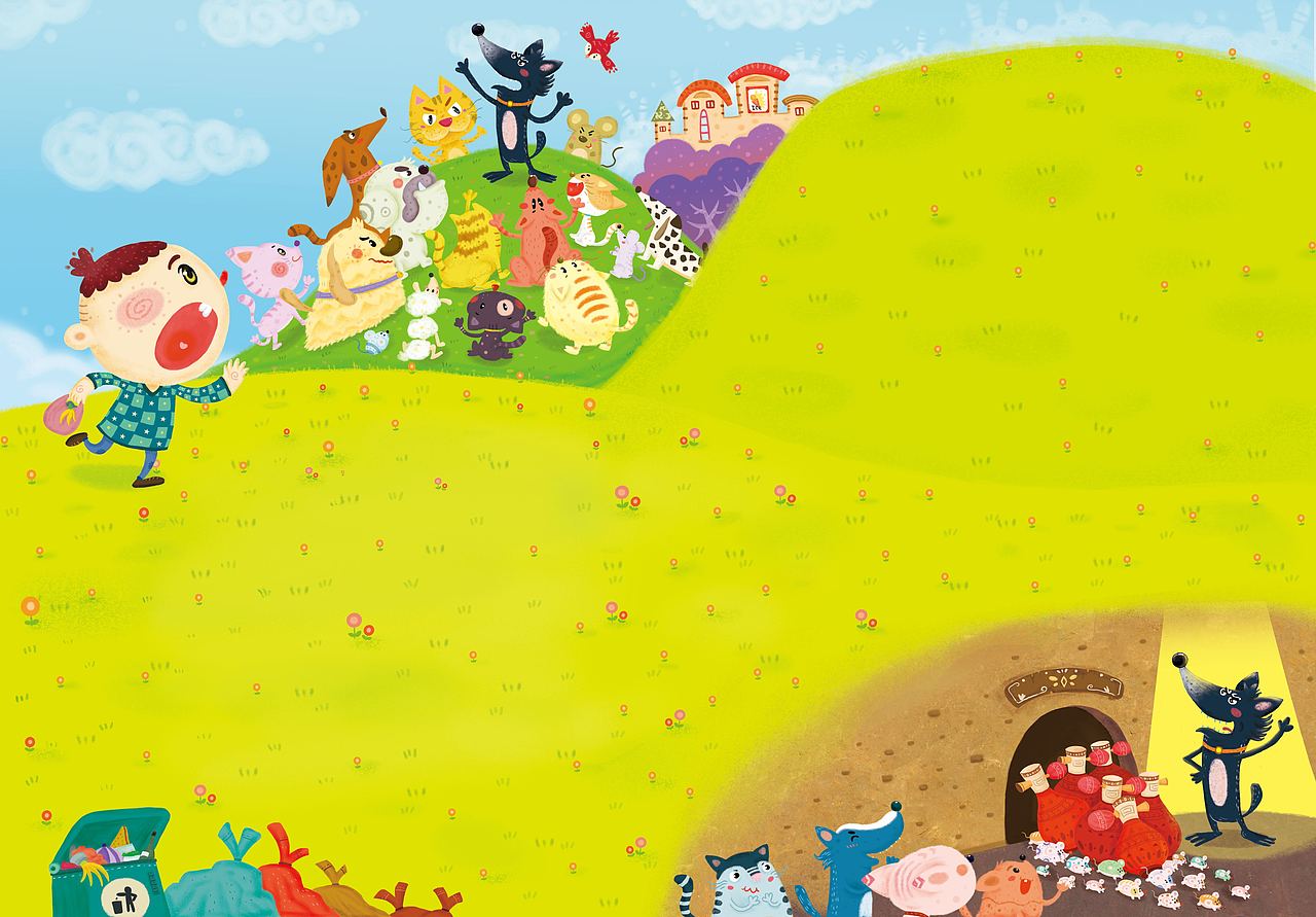 以前在知音漫客的童话绘上的儿童插画稿子