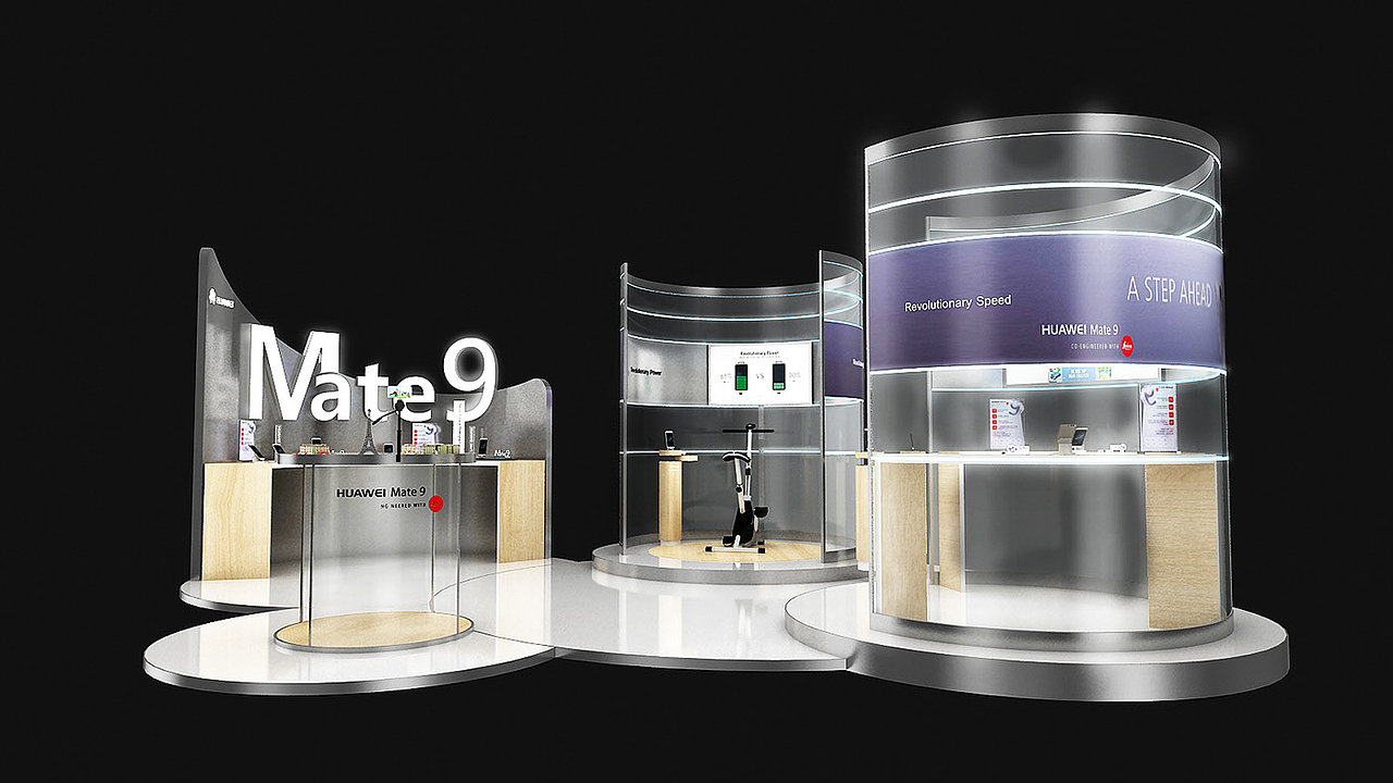 华为mate9展会设计效果图