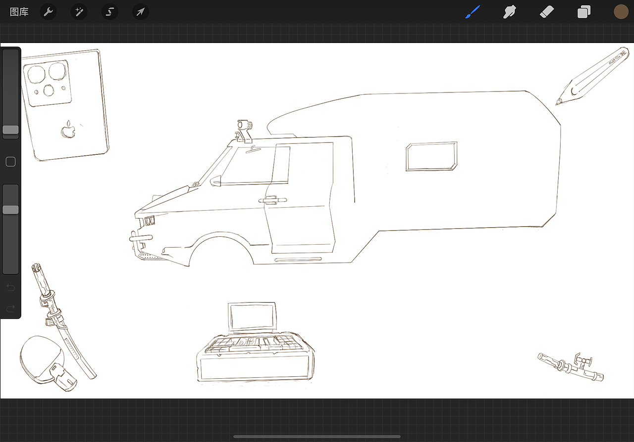 一块与线下PS、procreate同步的画板