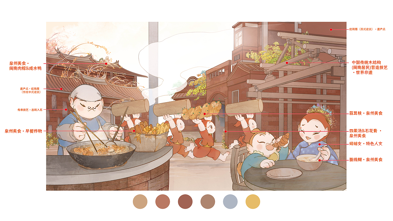 【城市文化-城市IP插画】“鲤遇泉州”（图ZMzM1OTU5MjQ0） - 艺术插画 - 站酷设计师糖久TangJiu原创素材 - 站酷ZCOOL