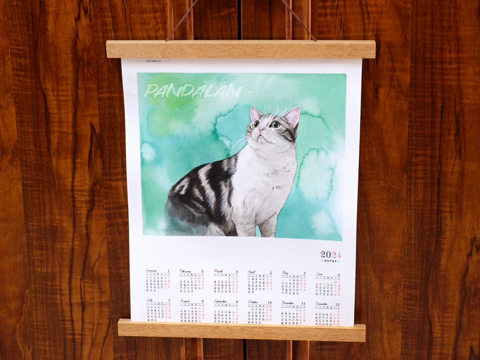 2024水彩猫咪挂画年历