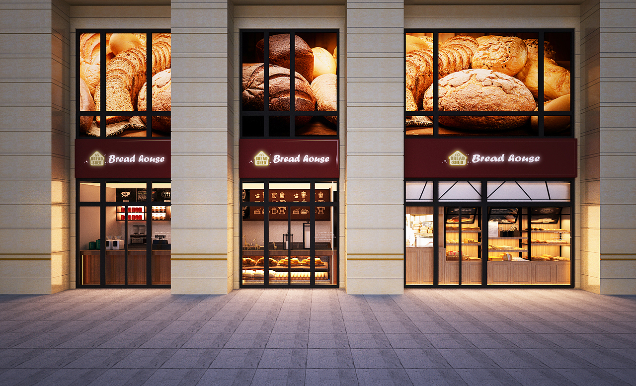 商业街 建筑外观 景深 小区美化 橱窗 3D效果图（图ZMTM2NDg4NDE2） - 建筑/空间 - 站酷设计师3D设计联系我原创素材 - 站酷ZCOOL