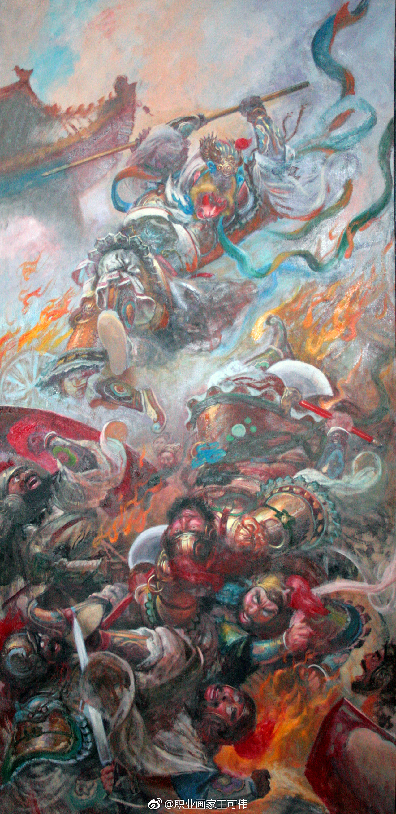 油画作品《大闹天宫》