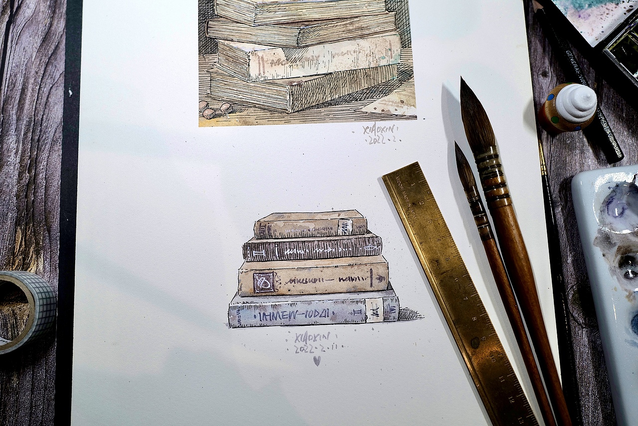 钢笔淡彩班课堂示范(图ZMjg4MDQ2OTYw) - 儿童插画 - 站酷设计师小新插画原创素材 - 站酷ZCOOL