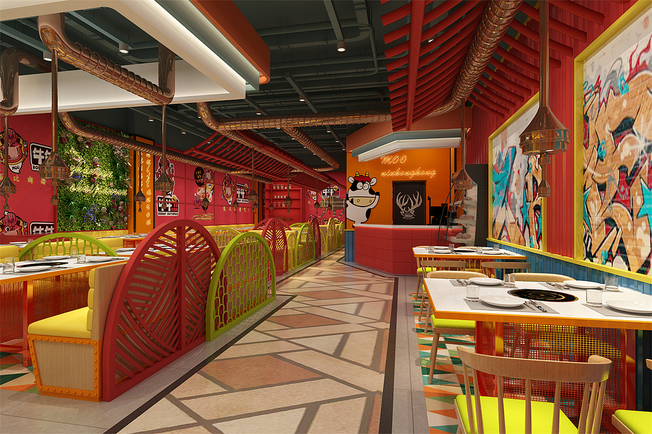 风格烧烤店装修|烧烤店标志设计|个性烧烤店装修风格（图ZMTg3NzIxNzky） - 家装设计 - 站酷设计师品牌设计唐老师原创素材 - 站酷ZCOOL