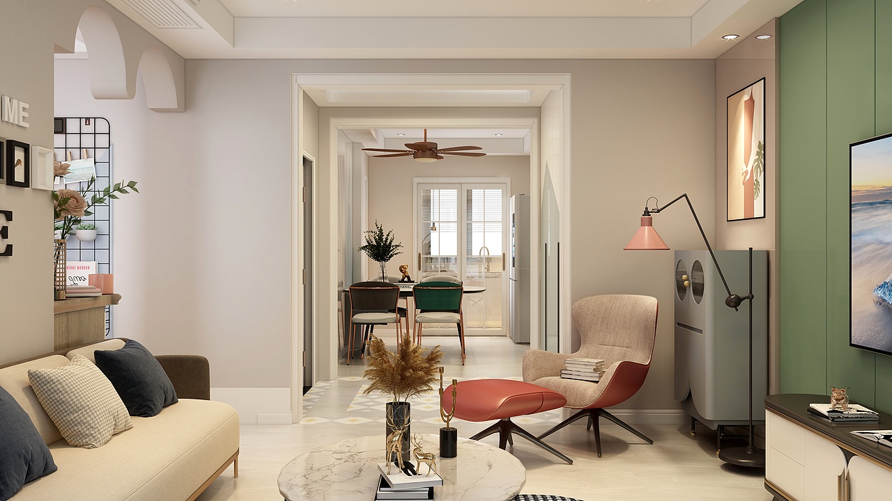 悠然|115㎡清新北欧四居（图ZMjQ4MjkwODI0） - 家装设计 - 站酷设计师CG安安耶原创素材 - 站酷ZCOOL