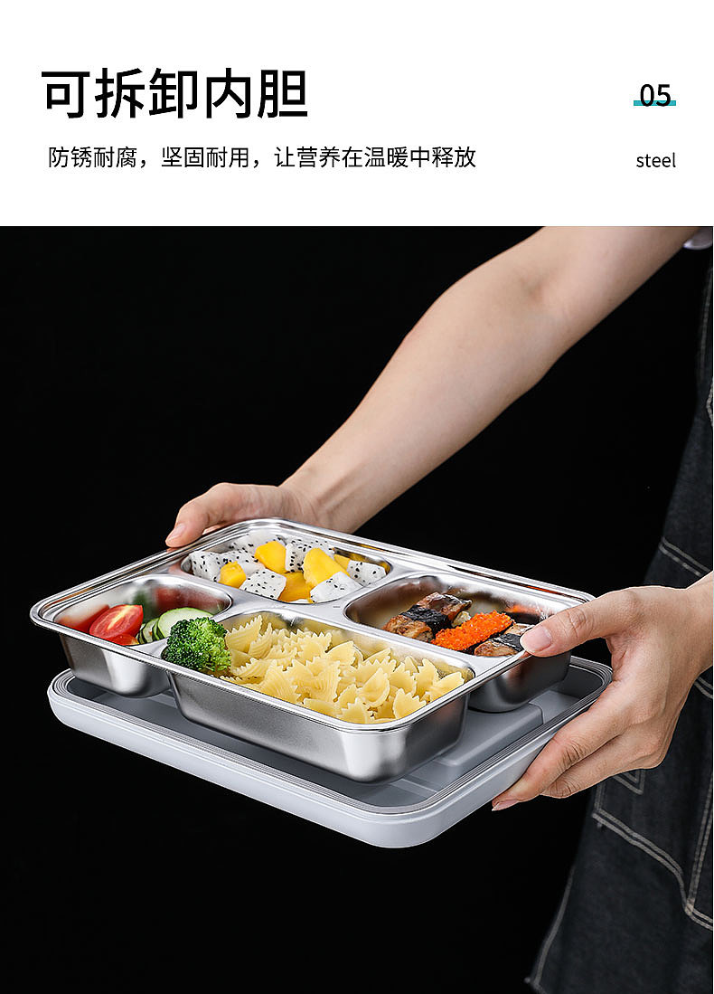 304不锈钢饭盒详情页