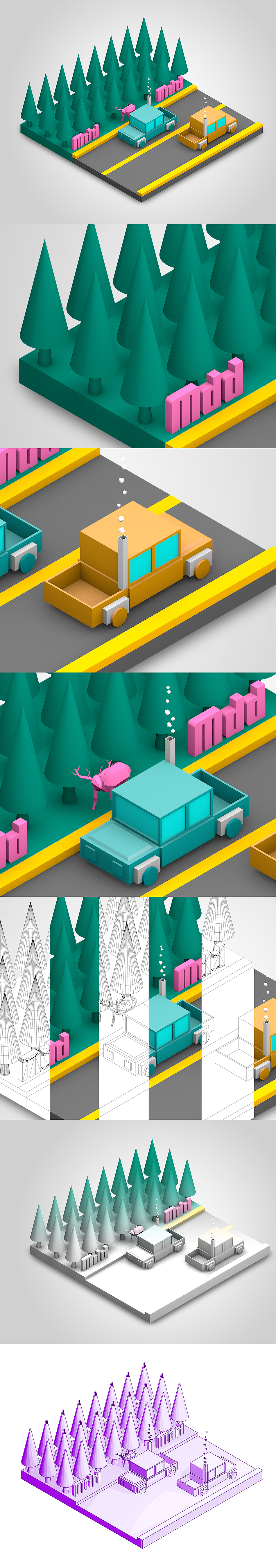 lowpoly立体插画动效—MDD design