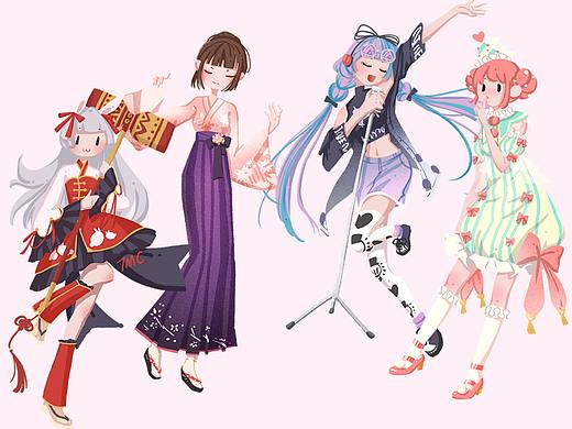 隨手涂的扁平少女練筆（個(gè)人主頁-ZMjkxODg2MzI=） - 商業(yè)插畫 - 站酷設(shè)計(jì)師貓貓大人原創(chuàng)素材 - 站酷ZCOOL