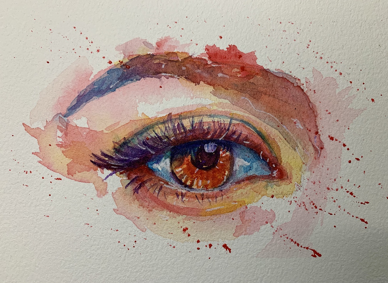 水彩画眼睛