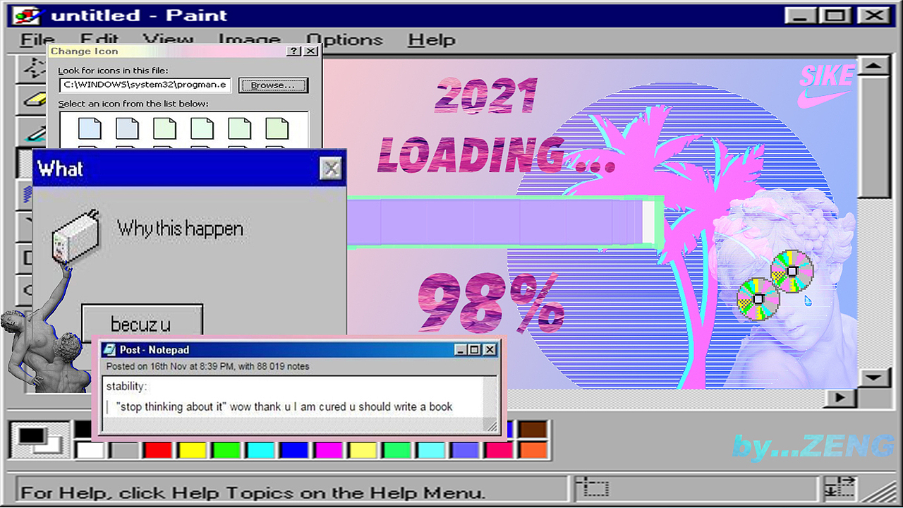 《2021 Loading》with Vaporwave（图ZMjM3MjI3Mjcy） - 海报 - 站酷设计师Zaitsev原创素材 - 站酷ZCOOL