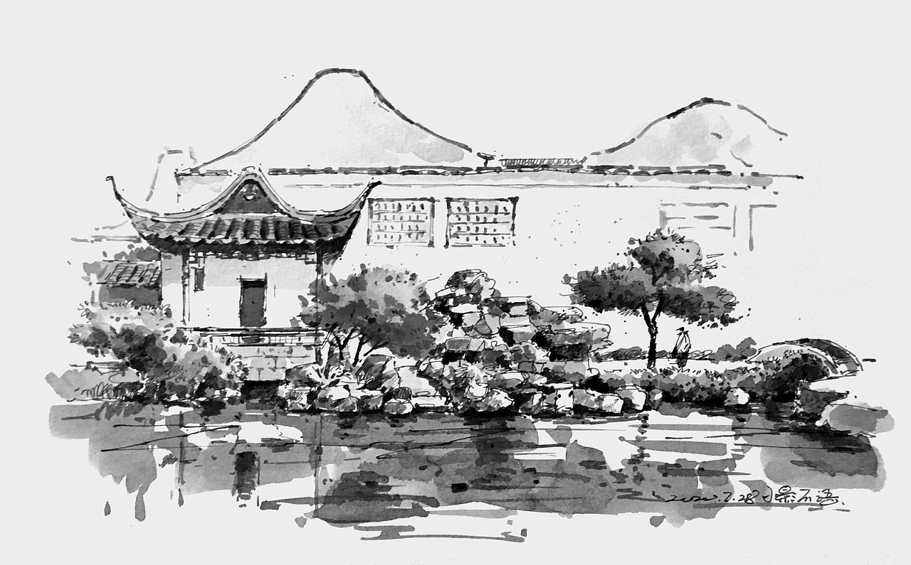 钢笔淡墨-苏州记录