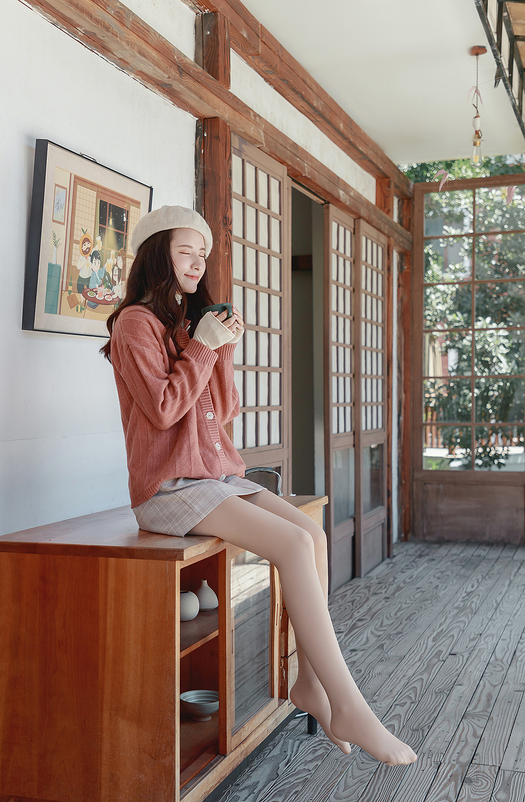 日系风格 打底裤 拍摄