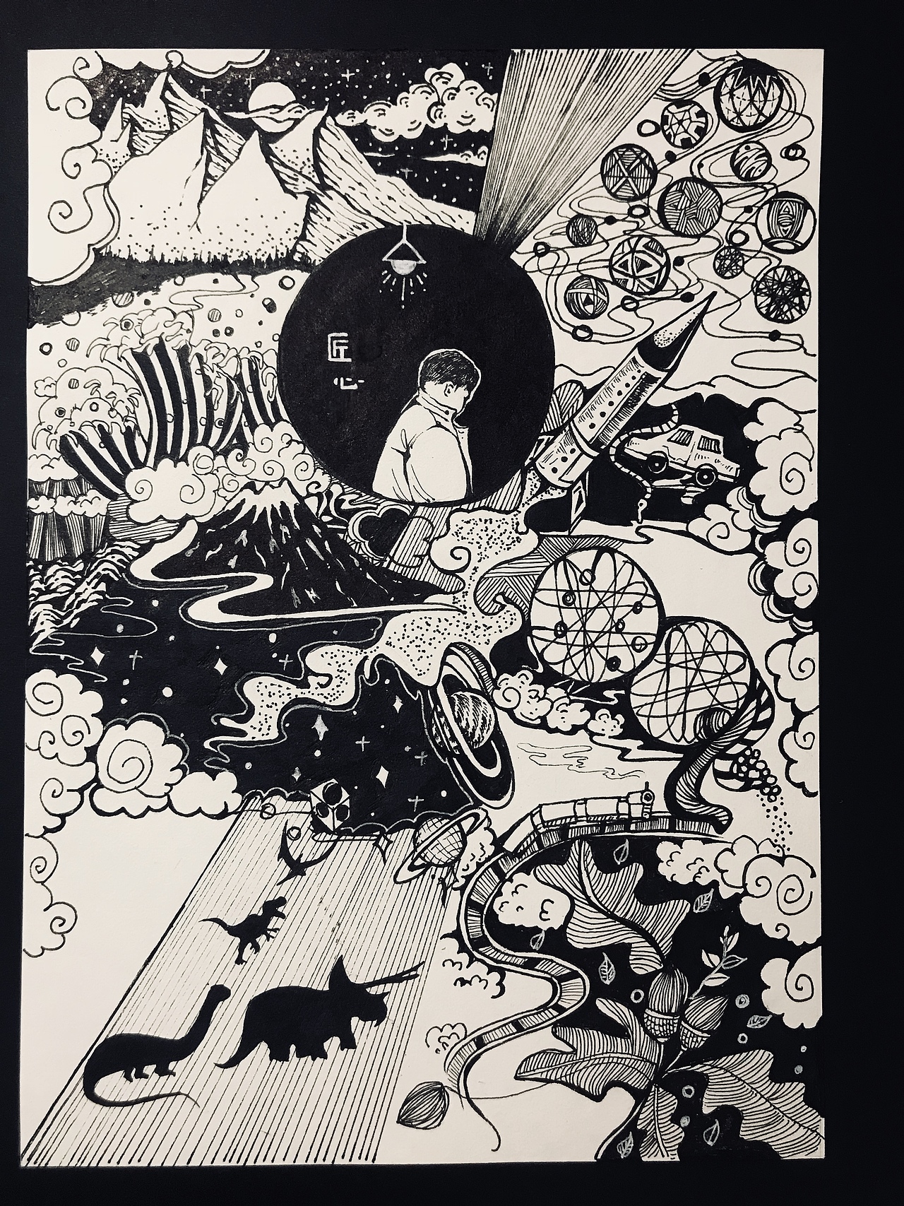 黑白装饰设计画原创系列