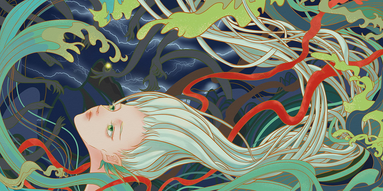 《楚辞》九歌中山鬼篇（图ZMjU3MTM4NDQ4） - 绘本 - 站酷设计师图南南的杂货铺原创素材 - 站酷ZCOOL