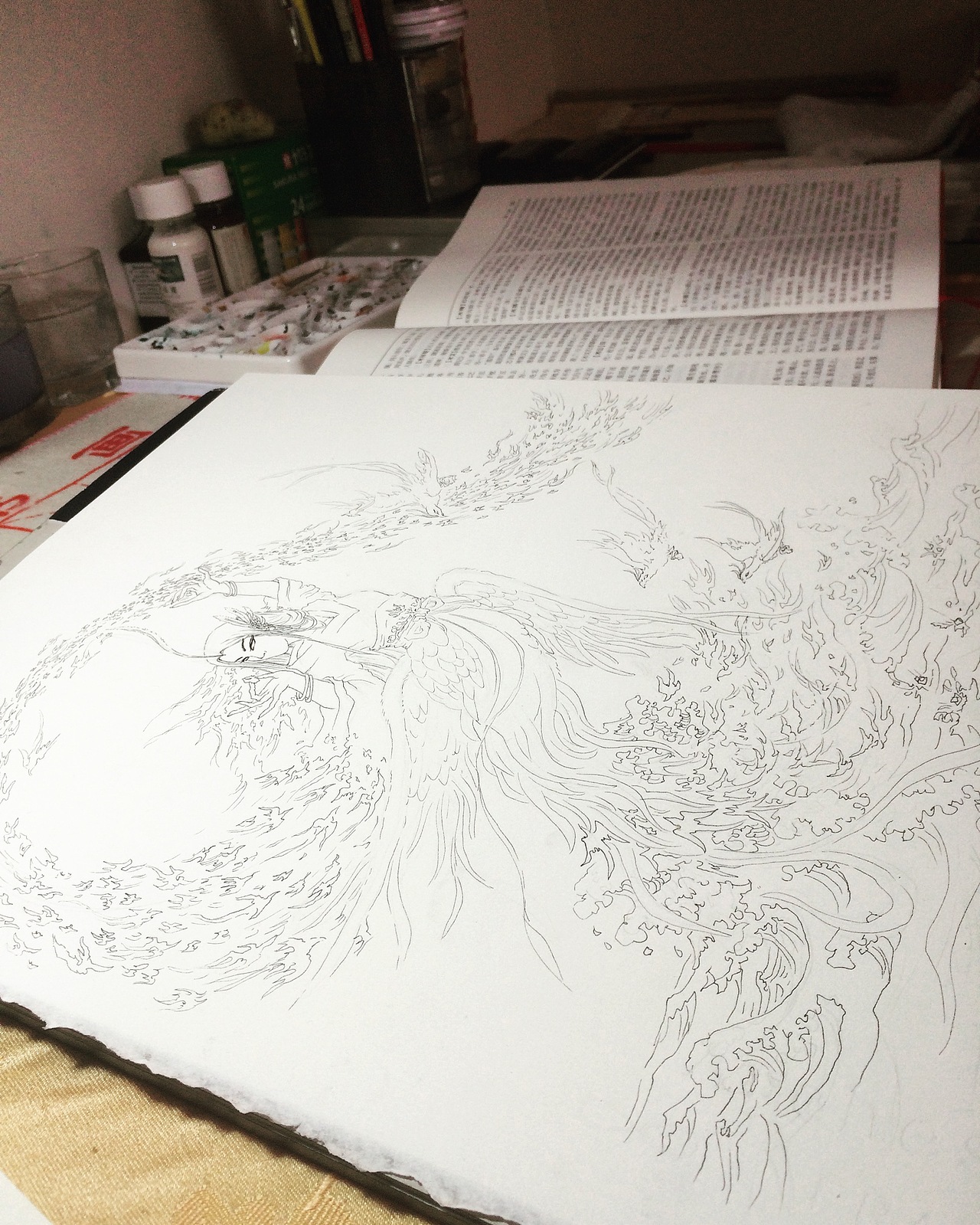 神话•精卫填海（图ZNjk1MzE3NjQ=） - 艺术插画 - 站酷设计师微蓝海原创素材 - 站酷ZCOOL