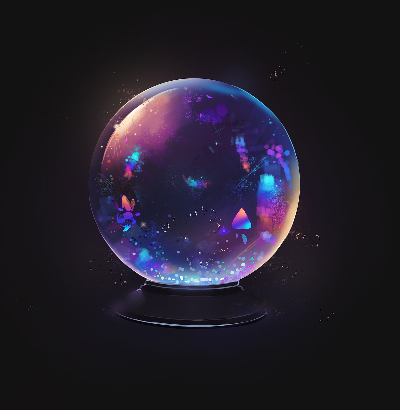 水晶球绘制过程~~|插画|艺术插画|小白酱milkyu_原创作品-站酷zcool