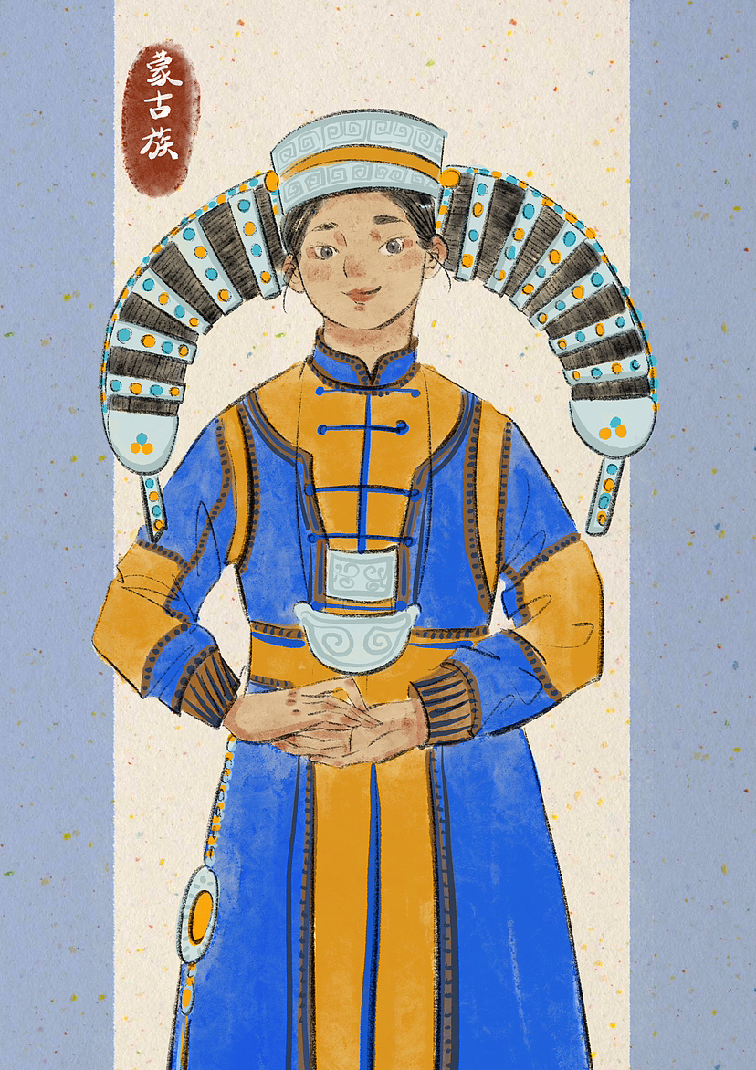 五十六民族系列-3（完结）（图ZMzU3ODQyMzA4） - 艺术插画 - 站酷设计师兔道格斯原创素材 - 站酷ZCOOL