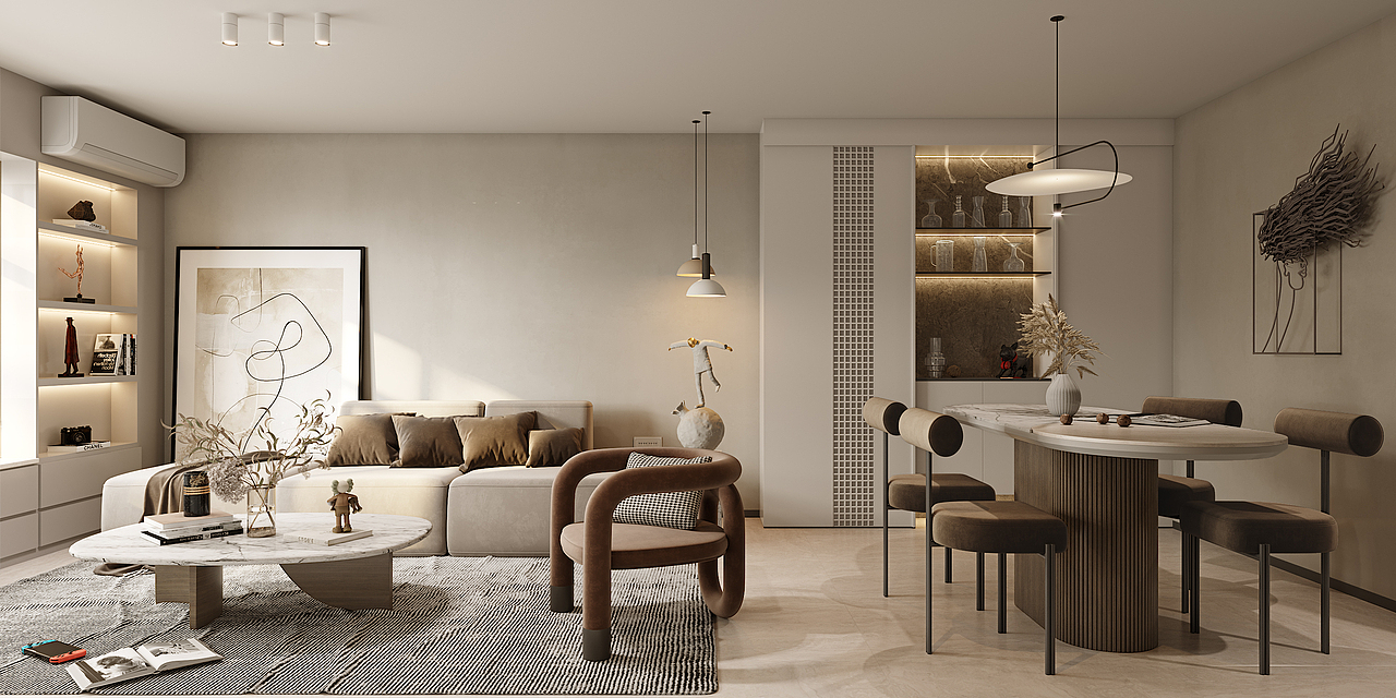 现代家装 小户型很舒适的空间（图ZMjIxODYzMTQ0） - 家装设计 - 站酷设计师静静表现原创素材 - 站酷ZCOOL