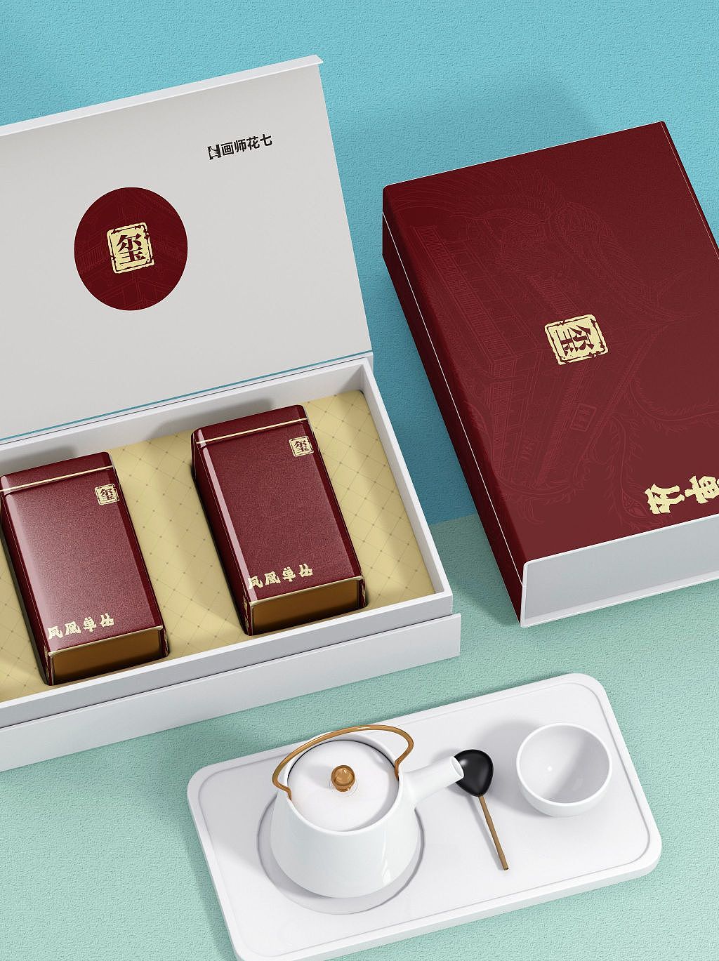 【插畫(huà)】廣濟(jì)樓+鳳凰=鳳凰單叢（圖ZMzQzMzkzNTEy） - 包裝 - 站酷設(shè)計(jì)師畫(huà)師花七原創(chuàng)素材 - 站酷ZCOOL