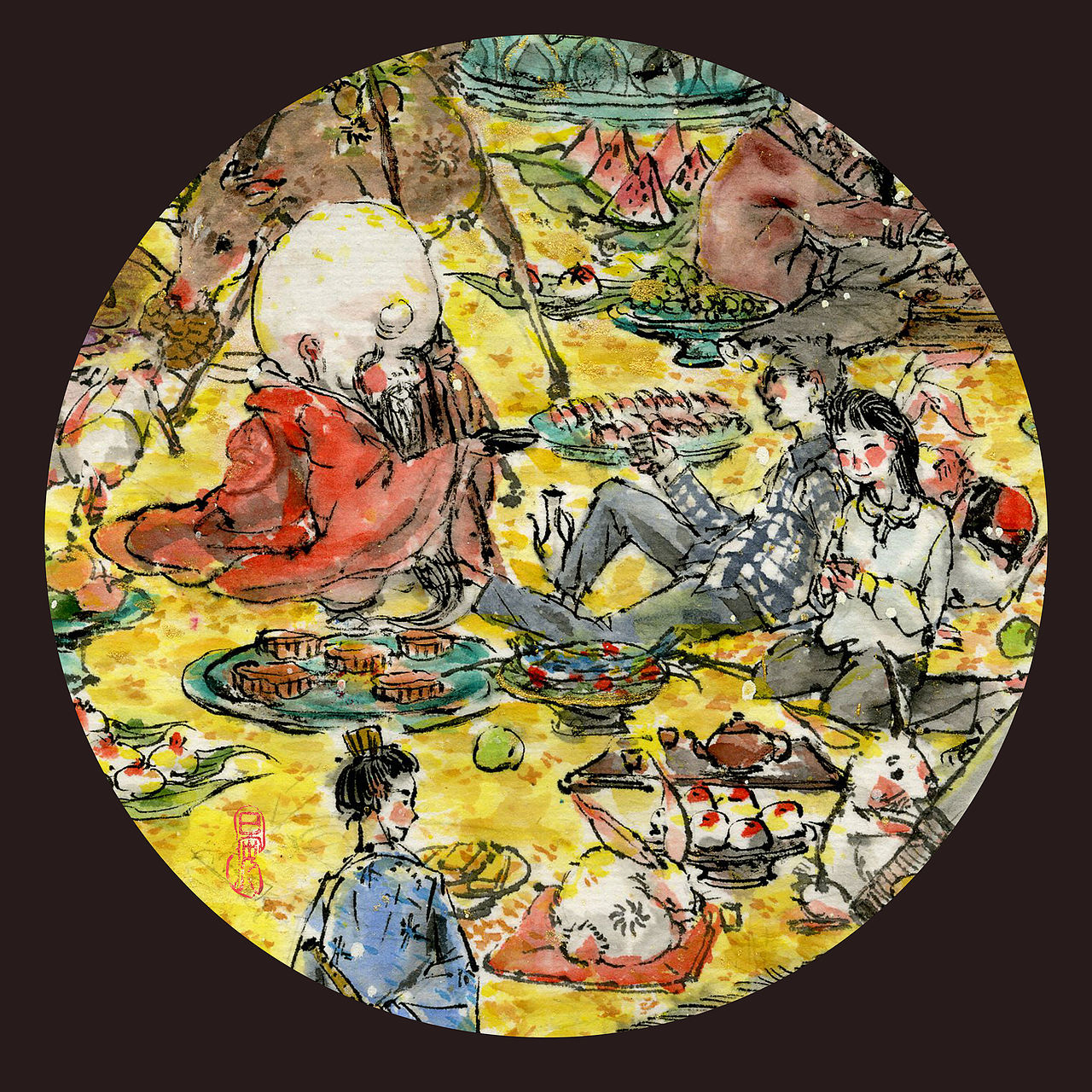 千里清光图(中秋贺图)(图ZMTI5NjA1Nzg0) - 艺术插画 - 站酷设计师懿晏原创素材 - 站酷ZCOOL