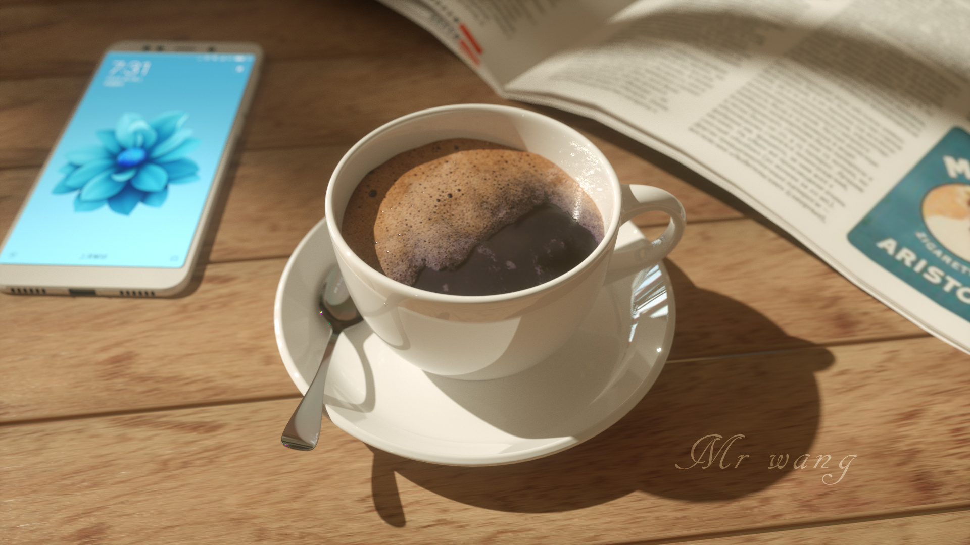 oc渲染咖啡场景|三维|场景|幕后人 - 原创作品 - 站酷 (zcool)