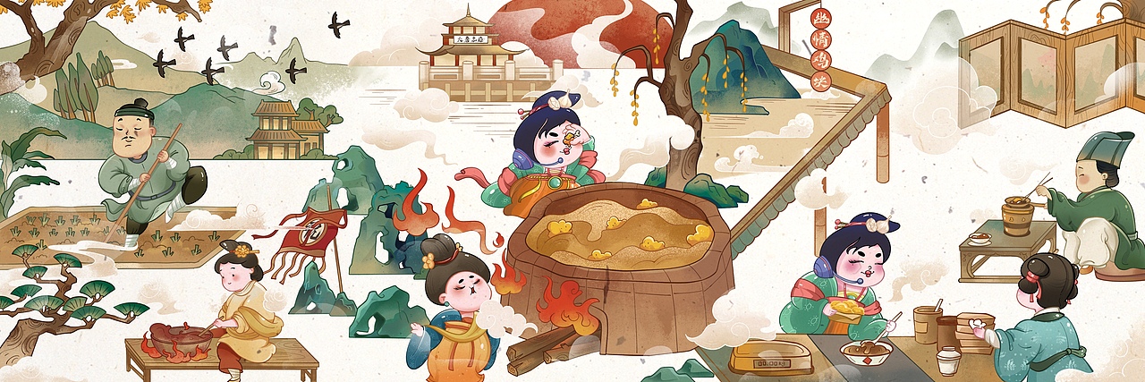 【炸鸡包装】制作流程插画（图ZMjg0NDM0ODUy） - 商业插画 - 站酷设计师花花MAX原创素材 - 站酷ZCOOL