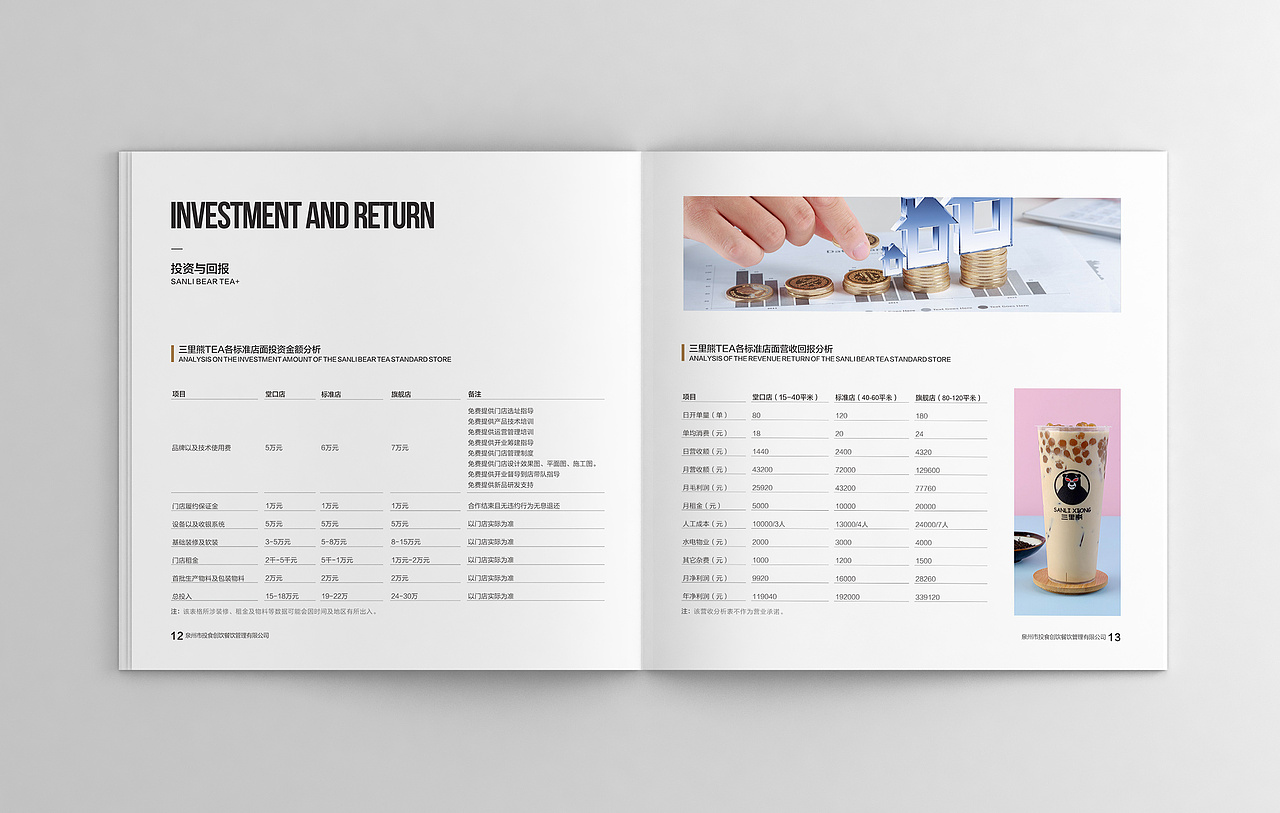 泉州三里熊TEA+茶饮招商手册(画册)设计