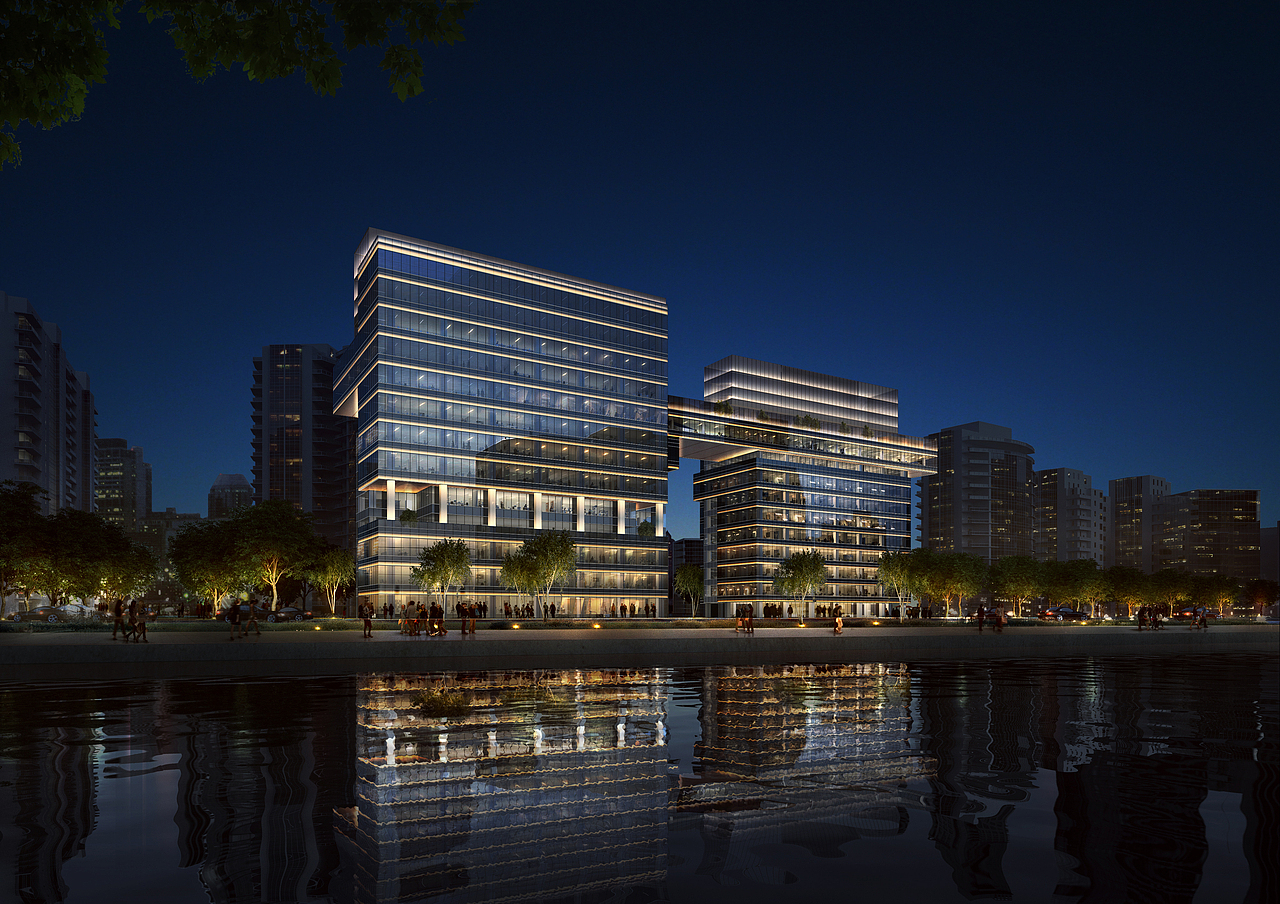 某办公楼夜景
