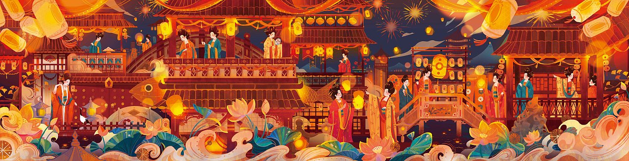 2月的作品解封了,以唐代盛世作为背景,仕女们丰富多彩的夜生活进行