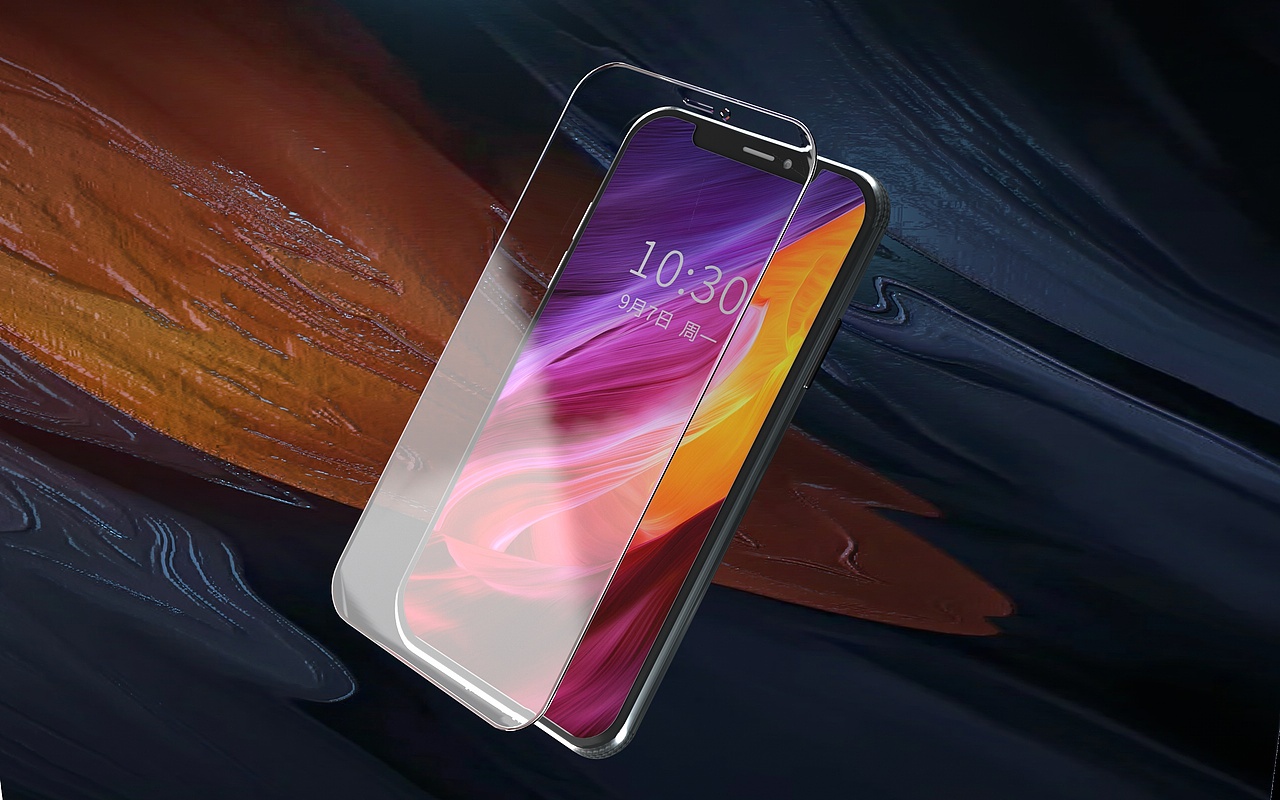 C4D-手机、充电器、数据线、钢化膜