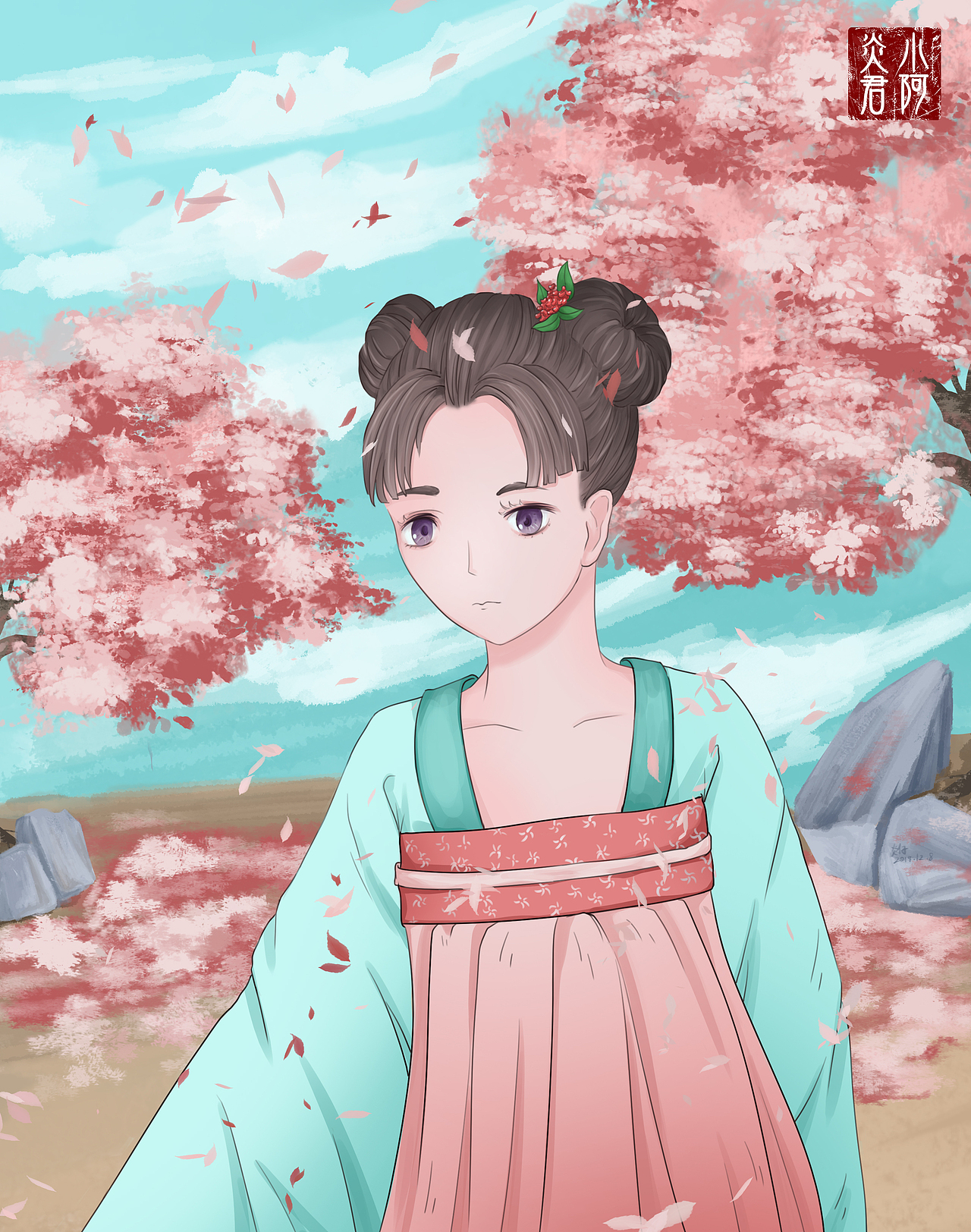汉服小姐姐（图ZMTg4MzQyNDMy） - 创作习作 - 站酷设计师小阿炎君原创素材 - 站酷ZCOOL