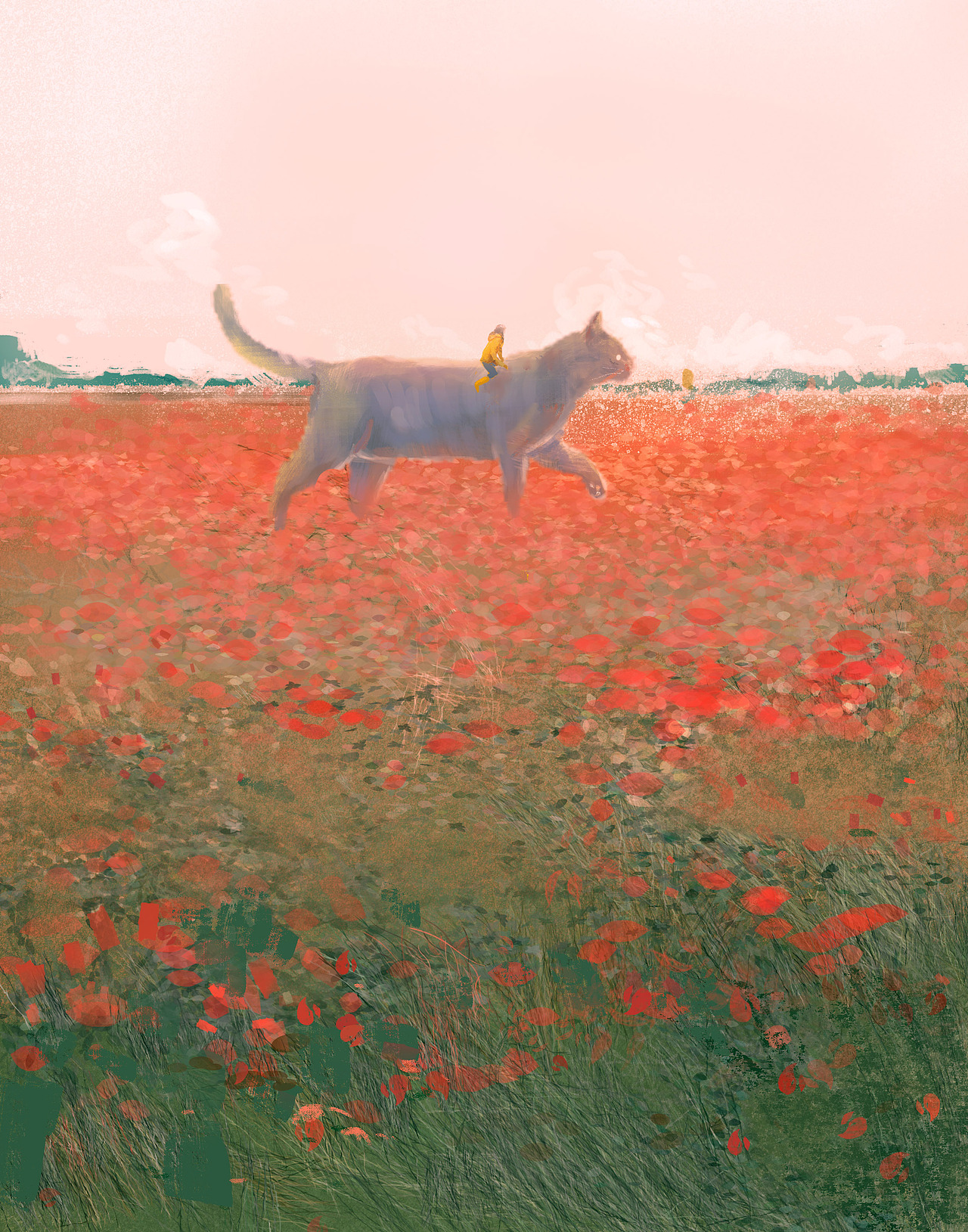 花海中的猫（图ZMTgwMjEwMjcy） - 创作习作 - 站酷设计师飞鸟的绘画世界原创素材 - 站酷ZCOOL