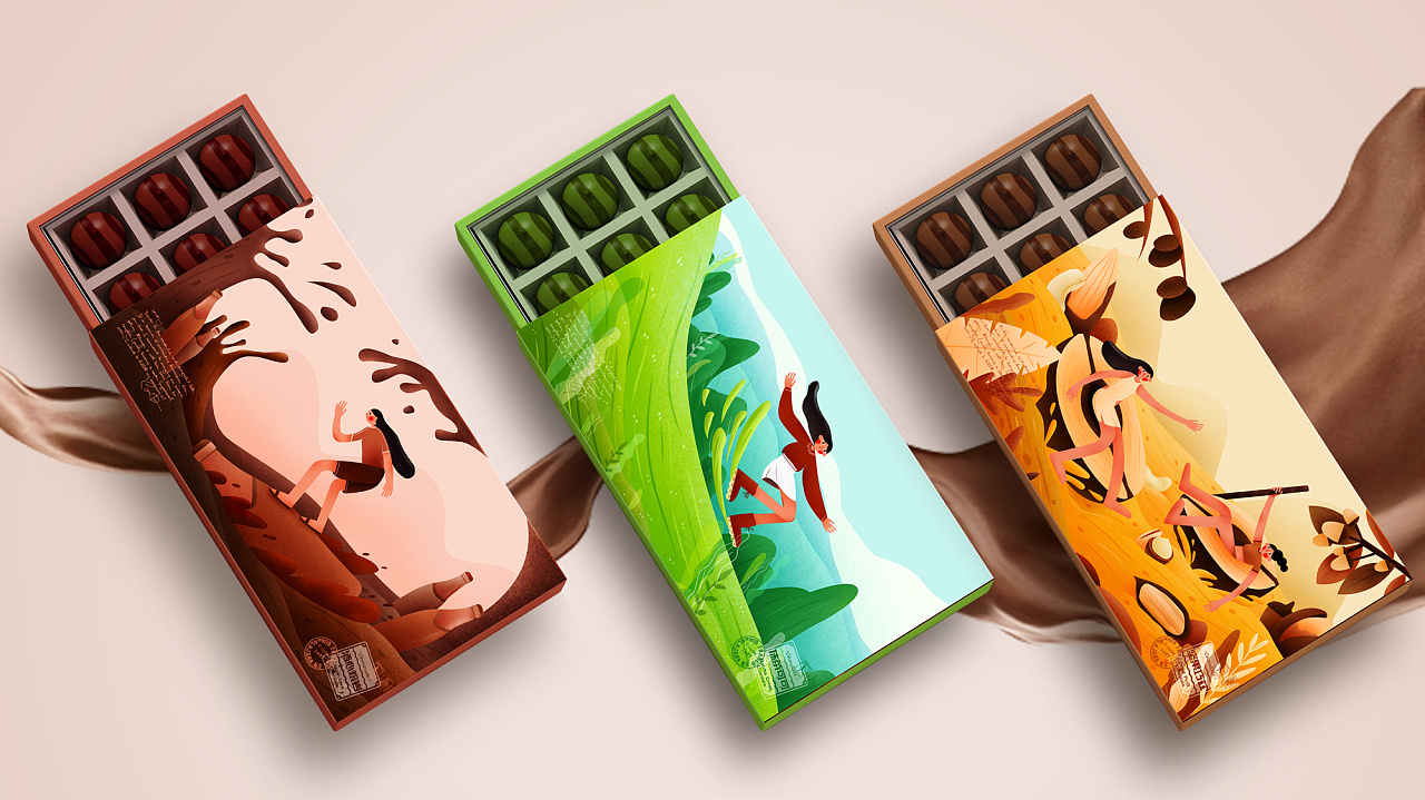 巧克力包装插画