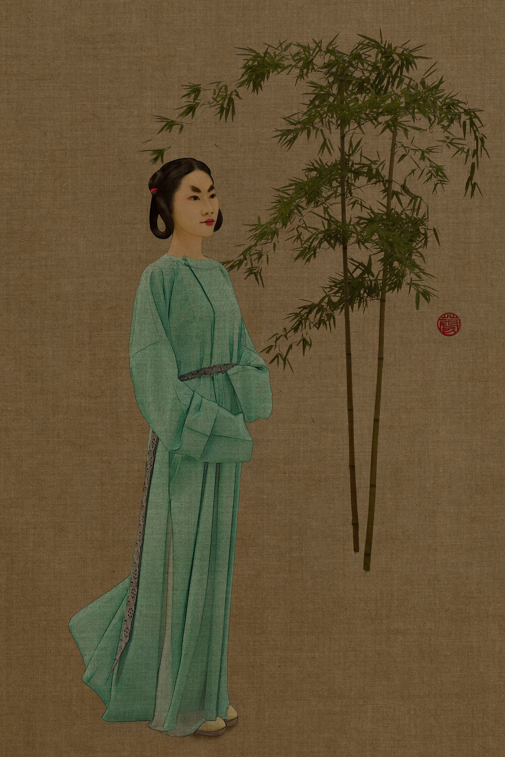 敦煌供养人壁画复原之《都督府人礼佛图》