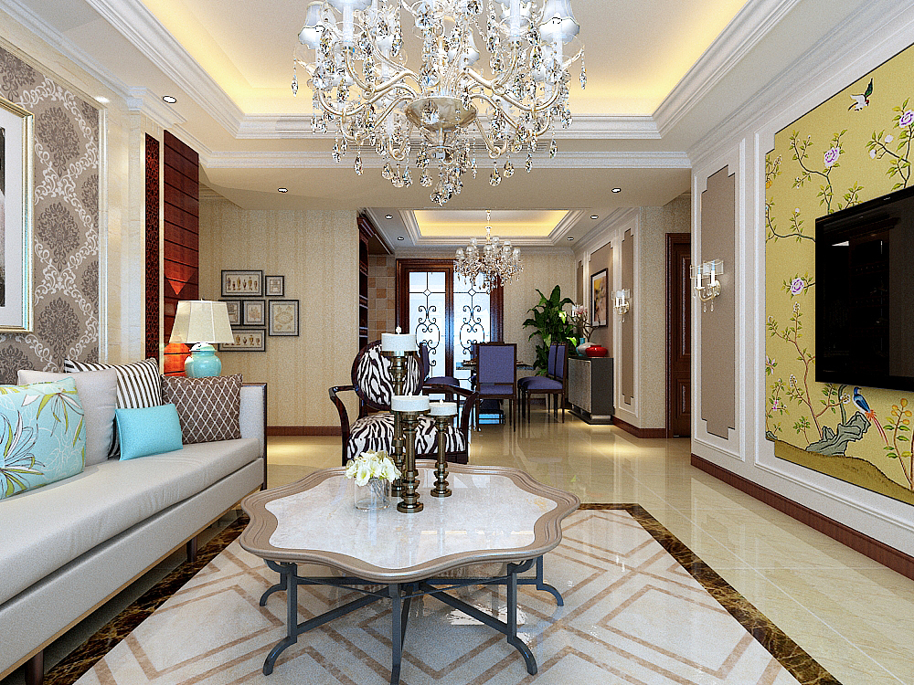 【盛邦大都會】-160㎡-三室兩廳-美式新古典（圖ZNjAwNDM5ODg=） - 家裝設計 - 站酷設計師金舍小曉Sunny原創(chuàng)素材 - 站酷ZCOOL