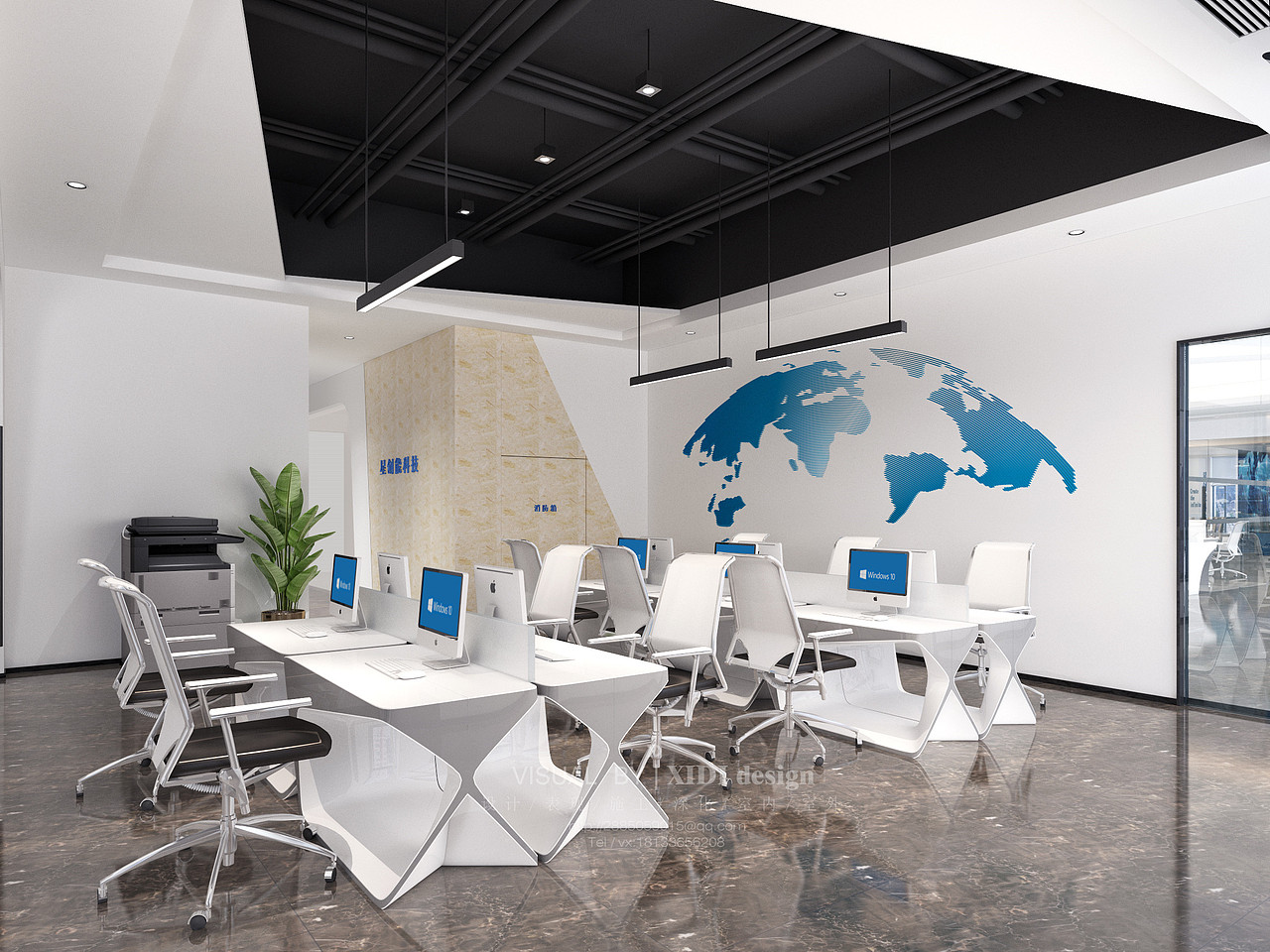 科技公司办公室（图ZMjA5NDA2MDU2） - 家装设计 - 站酷设计师少女Akihi原创素材 - 站酷ZCOOL