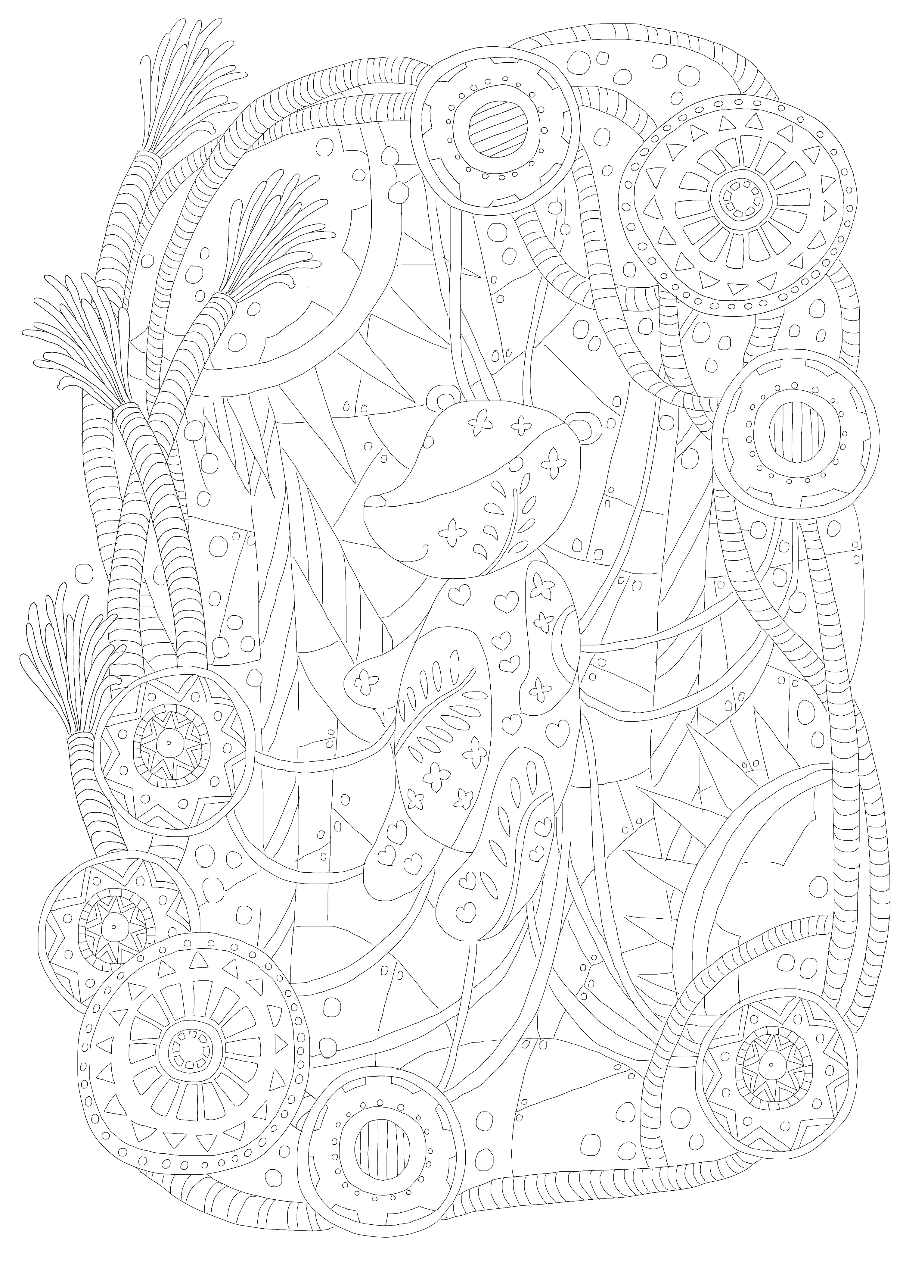 装饰插画填色本设计 线稿合集