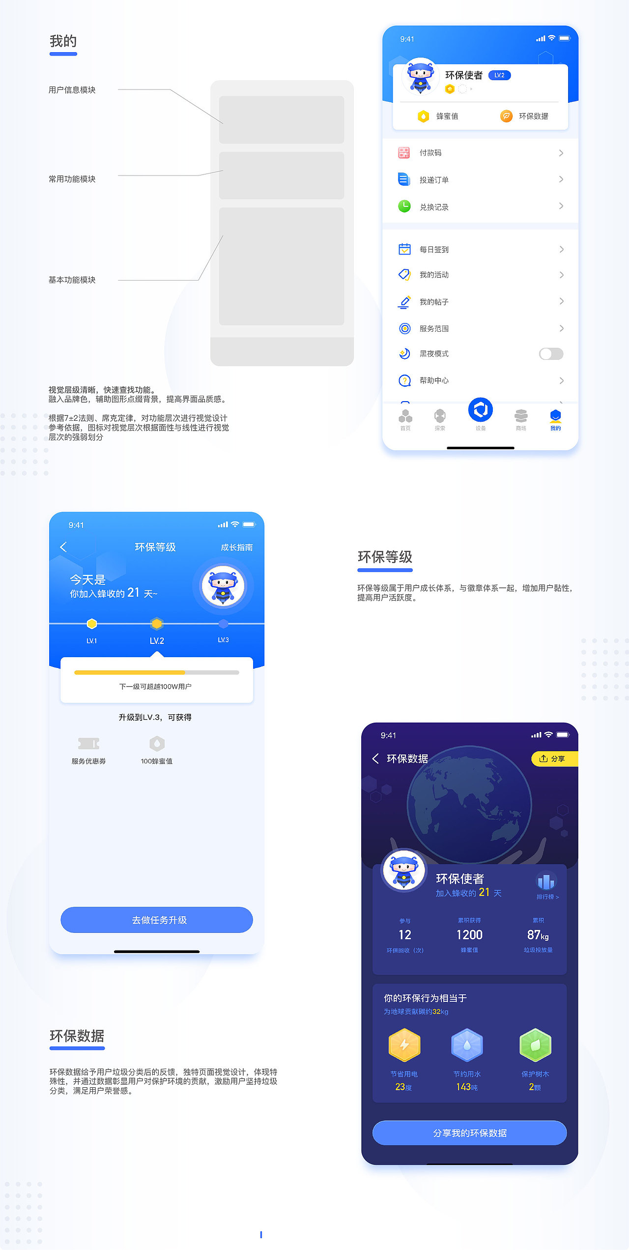 【蜂收】垃圾分类品牌APP（图ZMTkyMjMwMTAw） - 软件界面 - 站酷设计师设计狮小贤原创素材 - 站酷ZCOOL