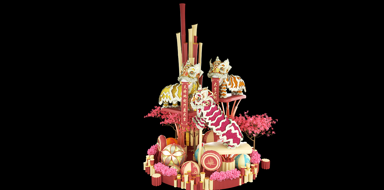 民盈国贸陈新春美陈（图ZMjUwOTEwOTI0） - 场景 - 站酷设计师_DOUBLE_原创素材 - 站酷ZCOOL