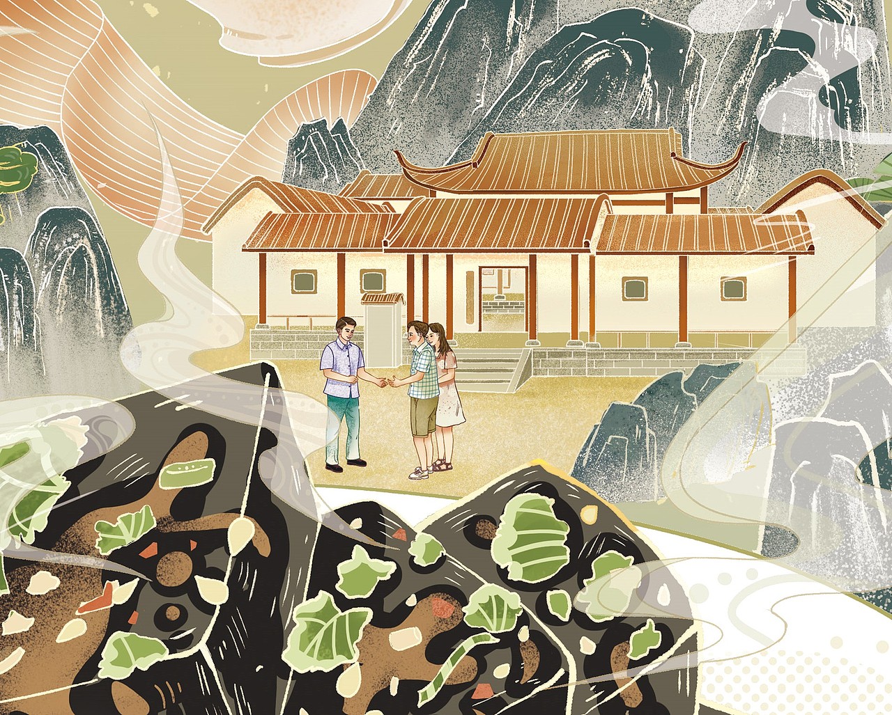 城市特色插画绘制（图ZMzAwMzkzNTQ0） - 商业插画 - 站酷设计师哈米肖原创素材 - 站酷ZCOOL