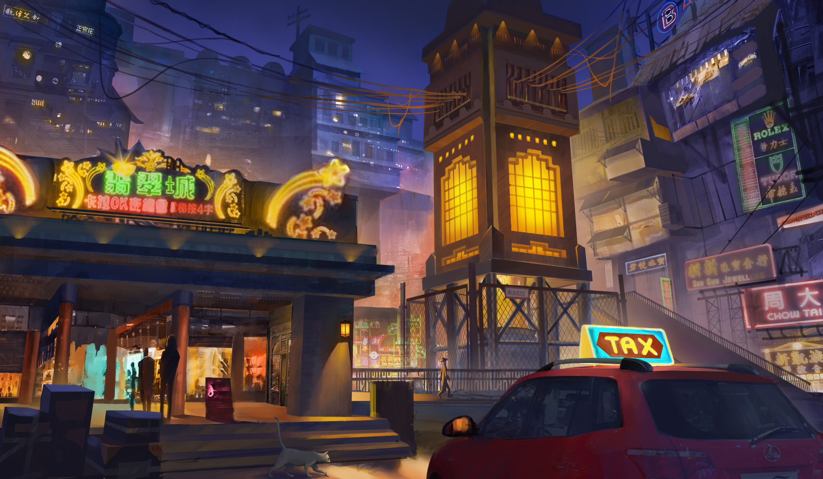 赛博之夜|插画|概念设定|耶底底亚 - 原创作品 - 站酷 (zcool)