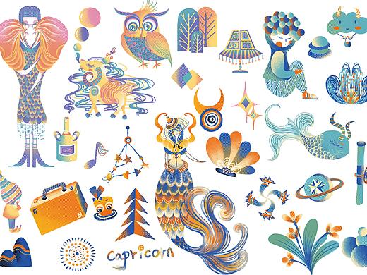复古几何星座——Capricorn{12/22~01/19}